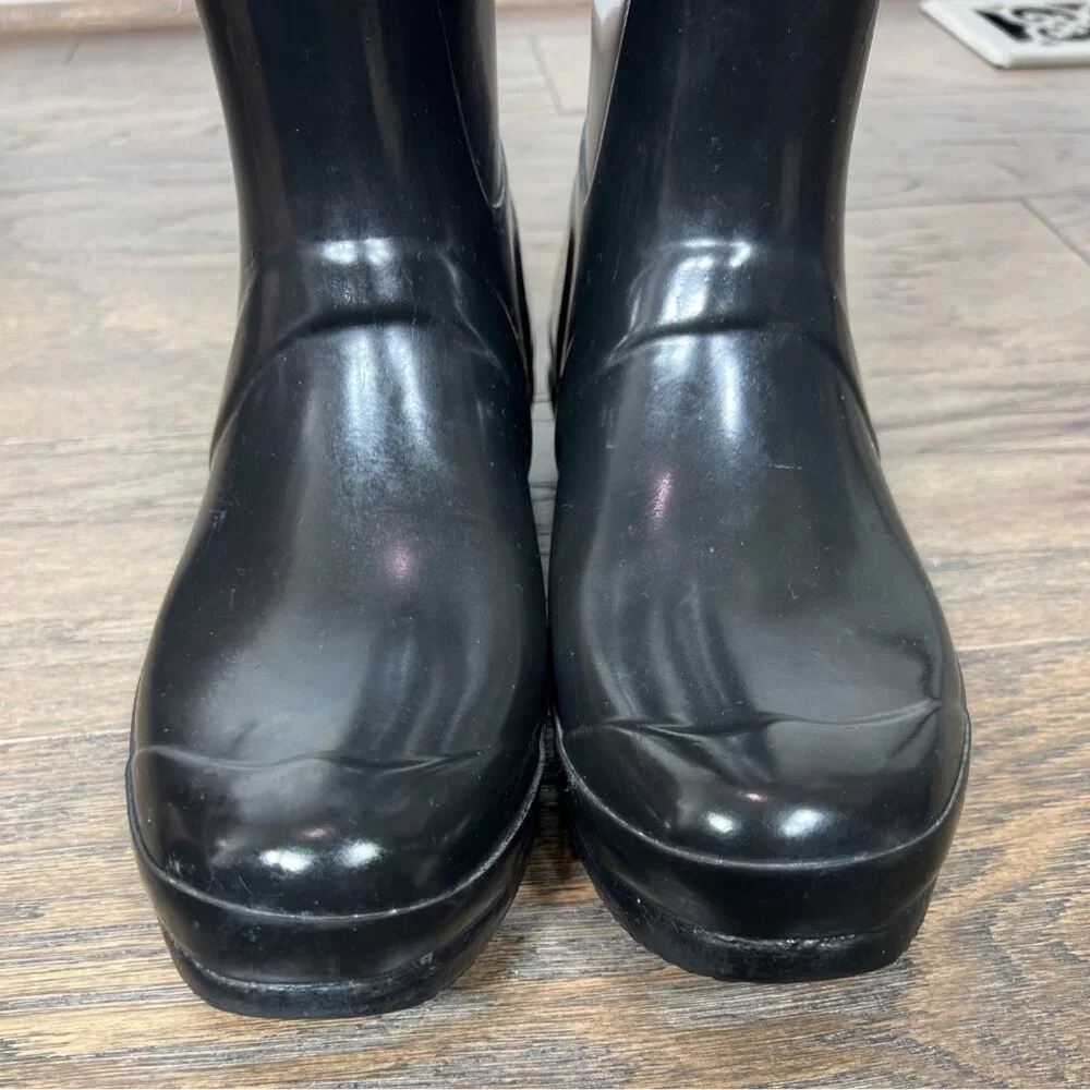 HUNTER Original Gloss Tall Boot Black Wonen's Sz 9 #W23616 EUC